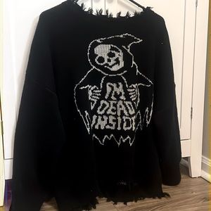 never worn “i’m dead inside” distressed sweater